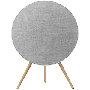 Beosound A9 5th Gen Speaker Natural Alu (Back Grey Mist/Cover Kvadrat Light Grey/Legs Oak)