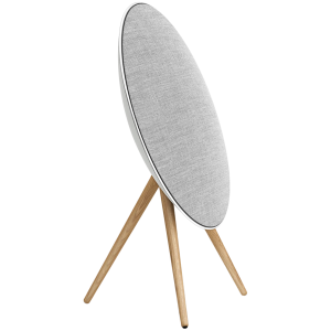 Beosound A9 5th Gen Speaker Natural Alu (Back Grey Mist/Cover Kvadrat Light Grey/Legs Oak)