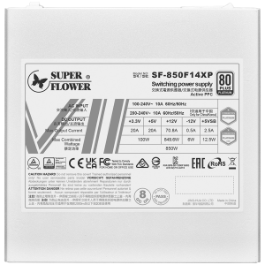 Super Flower Leadex VII Platinum PRO 1000W ATX 3.1, 80 Plus Platinum, Fully Modular, Flat White Cables, 140mm Fan, 150mmx150mmx86mm, White, 10 Year Warranty