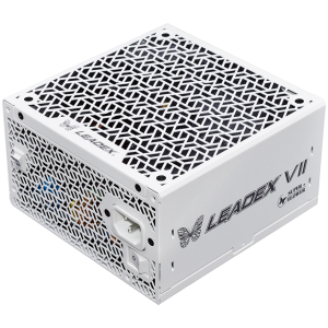 Super Flower Leadex VII Platinum 1200W ATX 3.1, 80 Plus Platinum, Fully Modular, Compact 150mm Size, 140mm F.D.B Fan, White, 10 year warranty