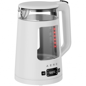 AENO Electric Kettle EK6: 1850-2200W, 2L, Strix, Square-shaped body, Transparent lid, High Resistant Glass, LED-Illumination, Auto Power Off, Dry tank Protection