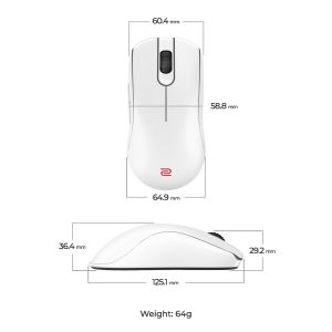 Геймърска безжична мишка ZOWIE FK2-DW 4K, бяла