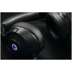 Lorgar Noah 701, gaming headset with microphone, 2.4G+ BT 5.0 Realtek 8763, battery 1000mAh, type-C charging cable 0.8m, audio cable 1.5m, size:195*185*80mm, 0.28kg. Black