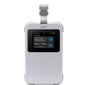 Аксесоар Acer Wi-Fi 5G Mobile Hotspot with Nano SIM (4FF), eSIM with up to 10 profiles, up to 20 connected devices using 6GHz, battery  8000mAh up to 28 hours high definition video streaming, 2.4'' Touchscreen with NFC, IP68 and MIL-STD-810