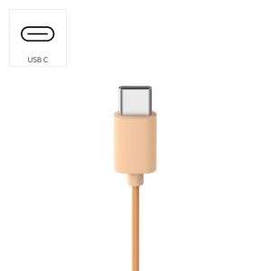 HAMA Слушалки с микрофон "Fun C", USB-C, водач за кабел от едната страна, Оранжев