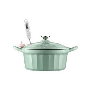 BUYDEEM Enameled Cast Iron Dutch Oven 3,9L, model CP551, color Cozy Greenish