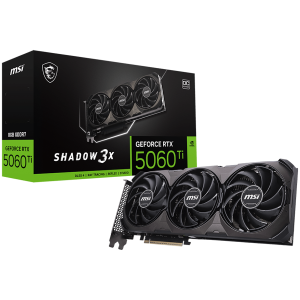 MSI Video Card NVIDIA GeForce RTX 5060 Ti 8G SHADOW 3X OC CLASSIC, 8GB GDDR7, 128-bit, 2602 MHz Boost, 4608 CUDA Cores, PCIe 5.0 (x8), 3x DP 2.1b, HDMI 2.1b, RAY TRACING, Triple Fan, 180W TDP, 8-pin PCIe Power, G-SYNC, 2-Slot, 3Y