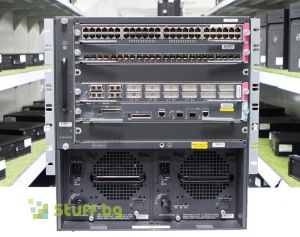 Cisco Chassis: Catalyst 6500-E; Module: WS-X6148A-GE-TX, WS-X6724-SFP, WS-X6516-GBIC, WS-SUP720-3B, Two 3000W Power Supplies (AA23200)
