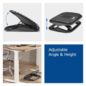 ACT Ергономична регулируема поставка за крака с масажни ролки