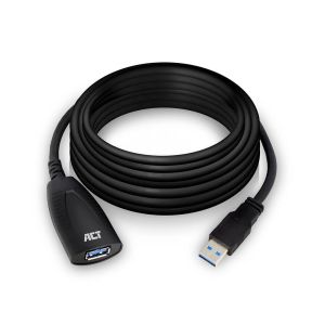ACT USB 3.2 Gen 1 Удължителен активен кабел USB-A-USB-A, 5м/ вкл. до 4хAC6005USB/