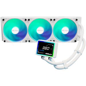 Asrock Challenger White 360 Digital, AiO liquid cooler, ARGB, Digital display, 360 mm radiator, AM5, AM4, LGA1851, LGA1700, 90-ACLA36-WAAGA6, White, 6Y