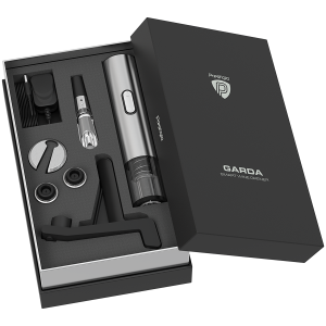 Prestigio Garda, smart wine opener, simple operation with 2 buttons, aerator, vacuum stopper preserver, foil cutter, opens up to 50 bottles wihout recharging, premium design, 500mAh battery, Dimensions D 17mm* H 290mm* W100 mm, silver color.