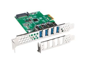 Мрежова карта Lanberg pci express x1 card->4x USB-A 3.1 gen1 low profile