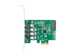 Мрежова карта Lanberg pci express x1 card->4x USB-A 3.1 gen1 low profile