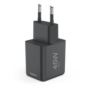 HAMA Бързо мини зарядно GaN, USB-C, PD, 45 W, черно