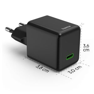 HAMA Бързо мини зарядно GaN, USB-C, PD, 45 W, черно