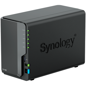 Synology DS225+, Tower, 2-bays 3.5'' SATA HDD/SSD, CPU Inte Celeron J4125 4-core (4-thread) 2.0 GHz, burst up to 2.7 GHz, 2 GB DDR4 non-ECC (expandable up to 6 GB), 1xRJ-45 1GbE LAN, 1xRJ-45 2.5 GbE LAN, 2xUSB 3.2 Gen 1, 1.3 kg, 3yr warranty