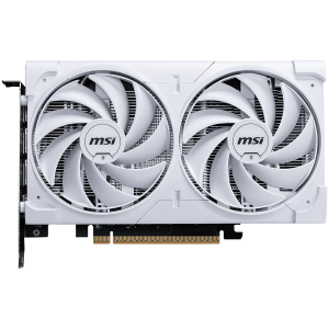 MSI Video Card NVIDIA GeForce RTX 5060 8G VENTUS 2X WHITE, 8GB GDDR7, 128-bit, 2512 MHz Boost, 3840 CUDA Cores, PCIe 5.0 (x8), 3x DP 2.1b, HDMI 2.1b, RAY TRACING, Dual Fan, 145W TDP, 8-pin PCIe Power, G-SYNC, 2-Slot, 3Y