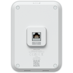 Ubiquiti UniFin U70IW Wall mounted WiFi 7 AP with 4 spatial streams and an integreated 2.5GbE PoE switch desined for hospitality enviorments