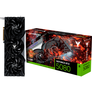 Gainward GeForce RTX 5080 Phoenix GS 16GB GDDR7, 256 bit, 1x HDMI 21b, 3x DP 21b, 3 Fan, 1x 16pin pwr connector, 850W, 331.9 x 133.1 x 60 mm, NE75080S19T2-GB2031X