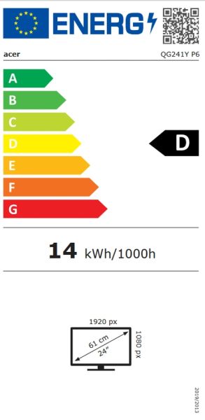 Монитор Acer Nitro QG241YP6bmipx, 60cm 23.8'' FHD (1920x1080) IPS, ZeroFrame, 144Hz, 1ms(VRB), 250nits, 100M:1, HDMI, DP, Audio out, Speakers, FreeSync,Tilt,  BluelightShield, Vesa, Black