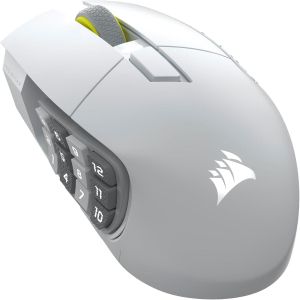 Геймърскa оптична мишка CORSAIR SCIMITAR ELITE WIRELESS SE White, 33000 DPI