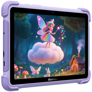 Blackview LINK 1 Kids WiFi 4/64GB 8.68-inch HD IPS 1340x800 60Hz 360nits RK3562 Quad-core 2.0GHz 5+8MP Cam 5000mAh WiFi 6 BT 5.0 Dual Speakers with Smart-K Support Tempered Film Stylus Pen Android 16 Dreamy Purple