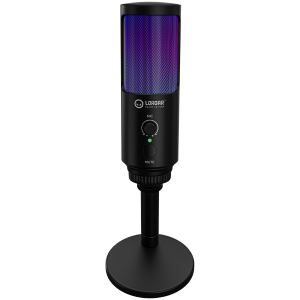 LORGAR SMP40, RGB Microphone with external mute button and metal stand, Black