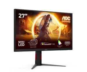 Монитор AOC U27G4XM, 27" Fast IPS MiniLED, 3840x2160@160Hz, 1ms GtG, 1200cd/m2, 1000:1, 80M:1 DCR, Adaptive Sync, FlickerFree, Low Blue Mode, Tilt, Height Adjust, Pivot, Swivel, HDMI, DP, USB hub