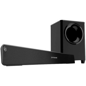 F&D HT-388D 2.1 Wireless Soundbar with Subwoofer, 120W RMS (20Wx2+80W), Full-range speaker: 52x92mm + 8'' Subwoofer, BT 5.3/Optical/AUX/HDMI/USB/LED Display/Remote Control/Wooden/Black, EANs soundbar: 6924053407224, subwoofer: 6924053407231