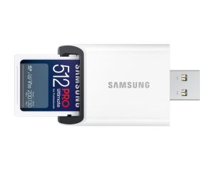 Карта памет Samsung PRO Ultimate Full-Size, SDXC UHS-I, 512GB, U3, V30, USB Адаптер