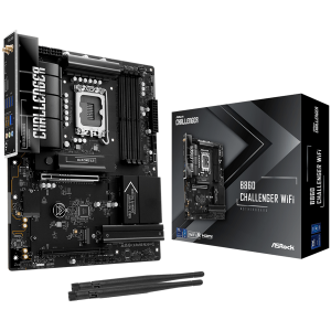 ASROCK MB Desktop B860 Challenger Wi-fi, S.1851, 4x DDR5, 1x PCIe 5.0 x16, 1x PCIe 4.0 x4, 1x Blazing M.2, 2x Hyper M.2, 4x SATA 3, 2x USB-C, 7x USB 3.2, 6x USB 2.0, 1x RJ-45 2.5GB Lan, 802.11be Wi-Fi 6E + Bluetooth 5.4, ATX
