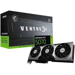 MSI Video Card Nvidia GeForce RTX 5070 12G VENTUS 3X OC, 12GB GDDR7, 192bit, Effective Memory Clock: 28000MHz, Boost: 2542 MHz, 6144 CUDA Cores, PCIe 5.0, 3x DP 2.1b, HDMI 2.1b, RAY TRACING, Triple Fan, 1x16pin, 650W Recommended PSU, 3Y