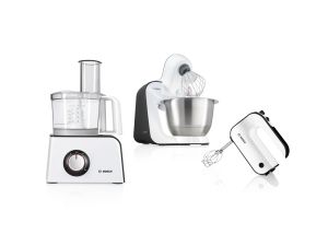 Миксер Bosch MFQ4020, Hand mixer, Styline, 450 W, with innovative FineCreamer stirrers, blender attachment, 5 speed settings, additional pulse/turbo setting, White -black