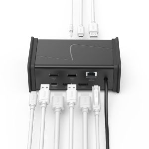 HAMA Докинг станция USB-C "Connect2Office Black", 9 порта, 2x HDMI™, USB-A, USB-C, LAN