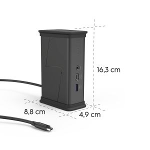HAMA Докинг станция USB-C "Connect2Office Black", 9 порта, 2x HDMI™, USB-A, USB-C, LAN