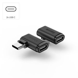 HAMA Адаптер 90°C USB-C, USB 3.2 Gen2, 10 Gbit/s, 5 A, 240 W, комплект от 2