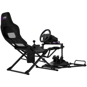 LORGAR FLEX RAF1, Sim Racing Cockpit Advanced, Foldable, 150x72x113 cm-playing, 38x72x126cm-folded, Black