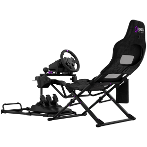 LORGAR FLEX RAF1, Sim Racing Cockpit Advanced, Foldable, 150x72x113 cm-playing, 38x72x126cm-folded, Black