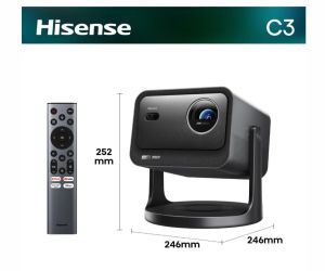 Мултимедиен проектор Hisense C3 Smart mini Laser Projector, 4K Ultra HD 3840x2160, 2000:1, 2500 lum, 60 Hz, Digital Zoom,Dolby Vision, HDR10+(decoding), HDR10, HLG, 2*10W, Silver