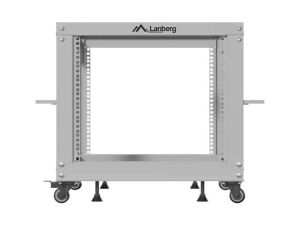 Комуникационен шкаф Lanberg open rack 19" 9U 600x600-1100 adjustable, grey