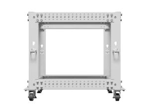 Комуникационен шкаф Lanberg open rack 19" 9U 600x600-1100 adjustable, grey