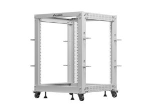 Комуникационен шкаф Lanberg open rack 19" 15U 600x600-1100 adjustable, grey