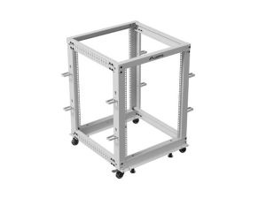 Комуникационен шкаф Lanberg open rack 19" 15U 600x600-1100 adjustable, grey