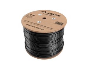 Кабел Lanberg LAN cable CAT.6 UTP 305m solid outdoor CU, Fluke passed, Black