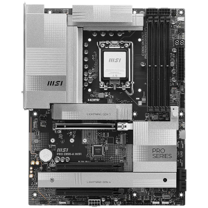 MSI PRO Z890-A WIFI, LGA 1851, Dual Channel DDR5 up to 9200(OC)MHz, 3x PCIe x16 slots, 4x M.2 slot, 4xUSB 5Gbps, 3xUSB 10Gbps A, 1xUSB 10 Gbps C, 2xThunderbolt 40Gbps Type-C, HDMI, 5G LAN, WIFI, 7.1 Audio, 3Y