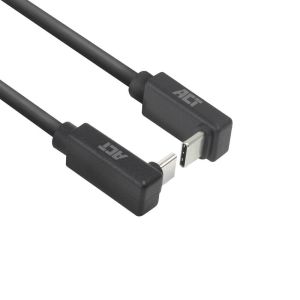 ACT Кабел USB-C - USB-C, 2м, 10Gbps 60W, ъглов нагоре/надолу