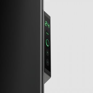 AENO Premium Eco Smart Heater, 700W, Tempered glass, Infrared+convection heating type, Led display Plug type: Europe (E/F type), BLACK