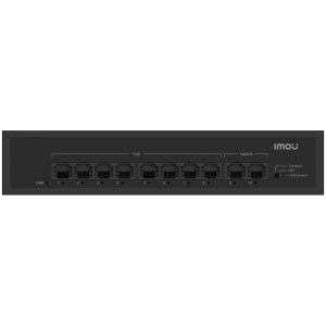 Imou 10-port 100M unmanaged PoE Switch, 8x PoE 10/100, 2x uplink 10/100, 65W total power, up to 250m PoE, 4KV lighting Protection, 802.3af/at,