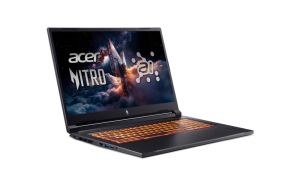 Лаптоп Acer Nitro V17, NG-ANV17-41-R14D, AMD Ryzen R7 260 ( up to 5.1GHz, 16MB), 17.3" FHD(1920x1080)IPS 144Hz, 1*16GB DDR5, 1024GB, NVIDIA GeForce RTX 4050 6GB GDDR6, Wi-Fi AX, BT, Win 11 Home, Black+Acer 15.6" Nitro Gaming Backpack Black/Red